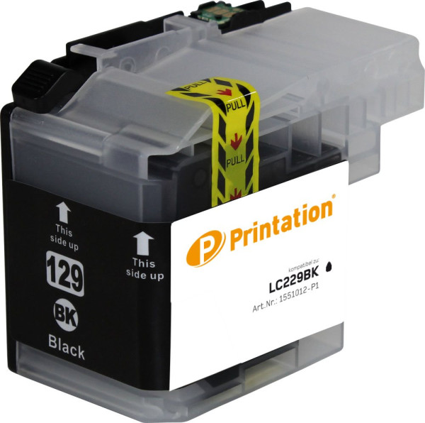 Printation Tinte ersetzt Brother LC-129XLBK, ca. 2.400 S., schwarz