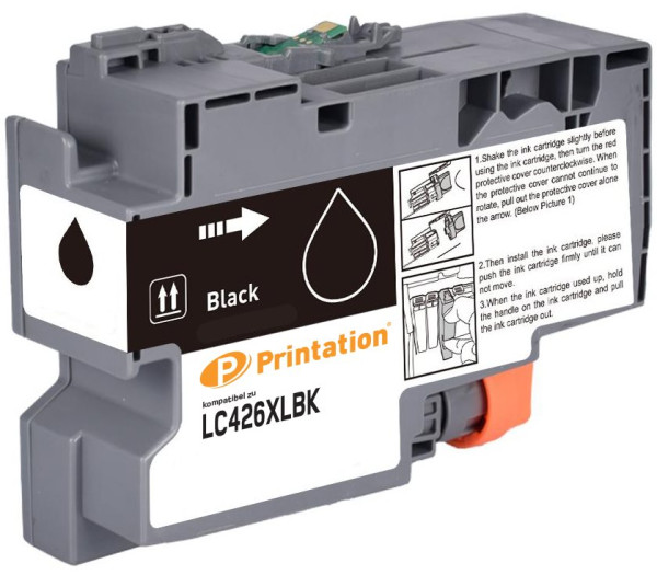 Printation Tinte ersetzt Brother LC-426XLBK, ca. 6.000 S., schwarz