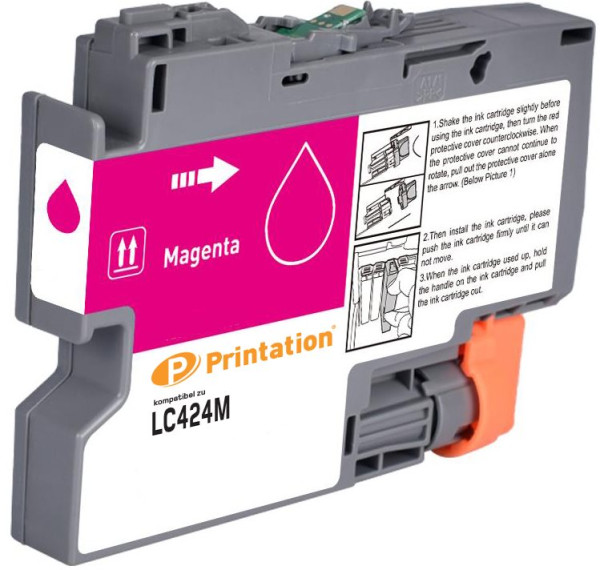 Printation Tinte ersetzt Brother LC-424M, ca. 750 S., magenta