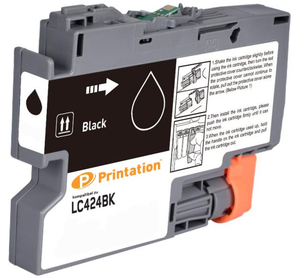 Printation Tinte ersetzt Brother LC-424BK, ca. 750 S., schwarz