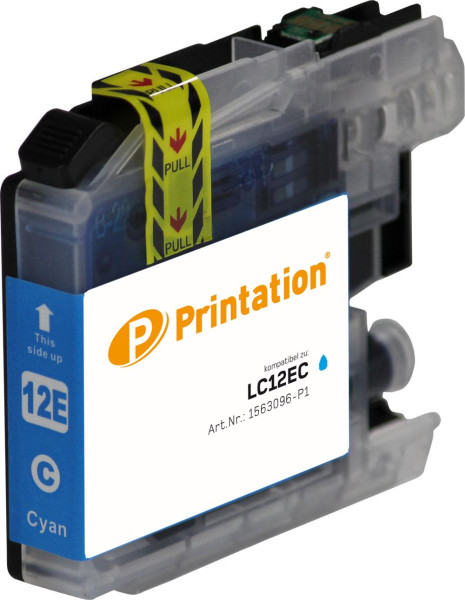 Printation Tinte ersetzt Brother LC-12EC, ca. 1.200 S., cyan 