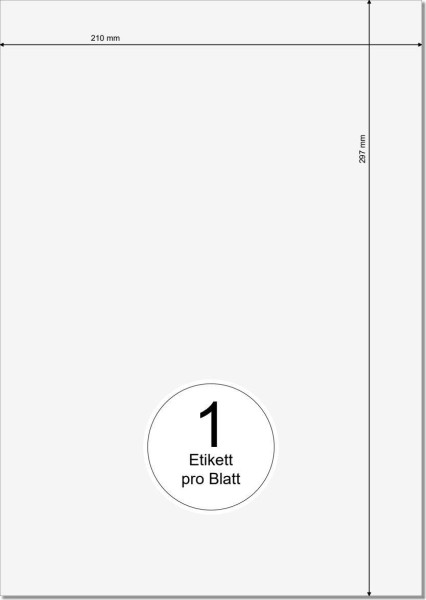 PRINTATION Papier-Etiketten (B210xH297mm=A4) 100xA4 à 1 Eti.