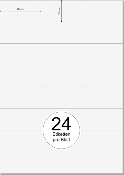 PRINTATION Papier-Etiketten (B70xH37mm) 25xA4 à 24 Eti.